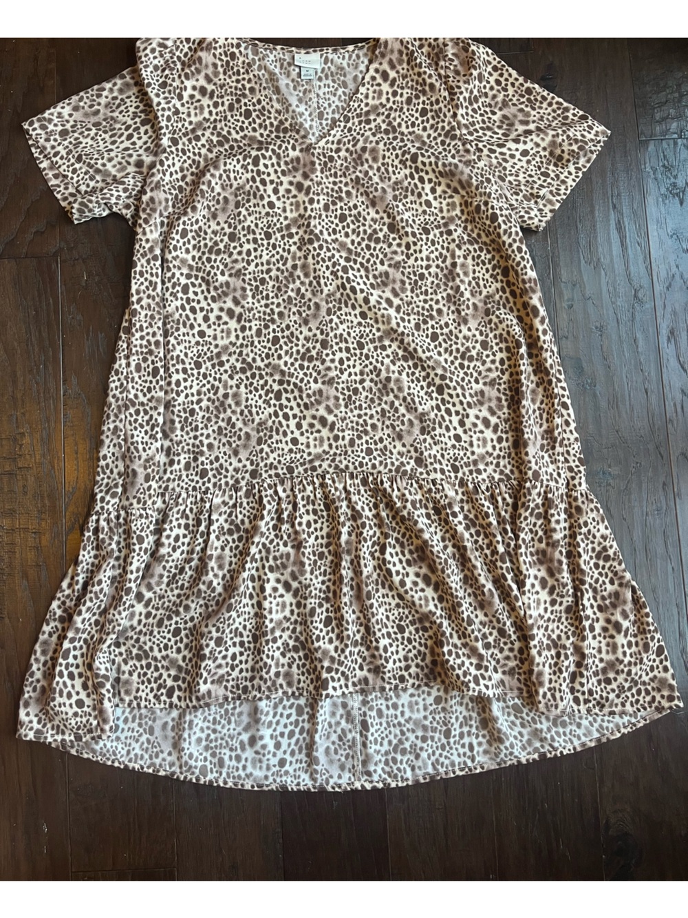 a new day Beige and Brown Leopard Midi dress